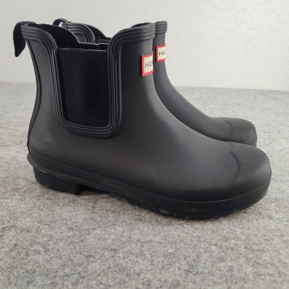 Hunter US Size 9 | Original Chelsea Waterproof Rain Boots Black Womens